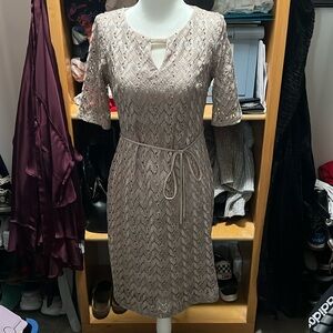 Studio one New York dress. Size 4. A taupe color with silver detail.